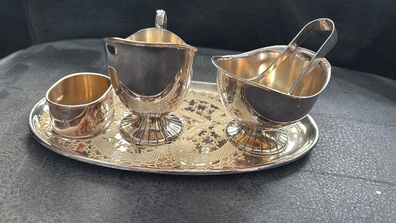 Verzilverde set van Douwe Egberts, Antiek en Kunst, Ophalen of Verzenden, Zilver