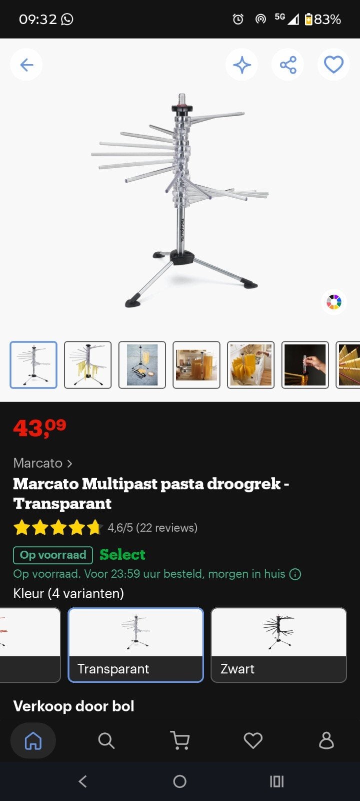 Noordwijk - Marcato Multipast  Pasta Droogrek, Ophalen of Verzenden, Zo goed als nieuw