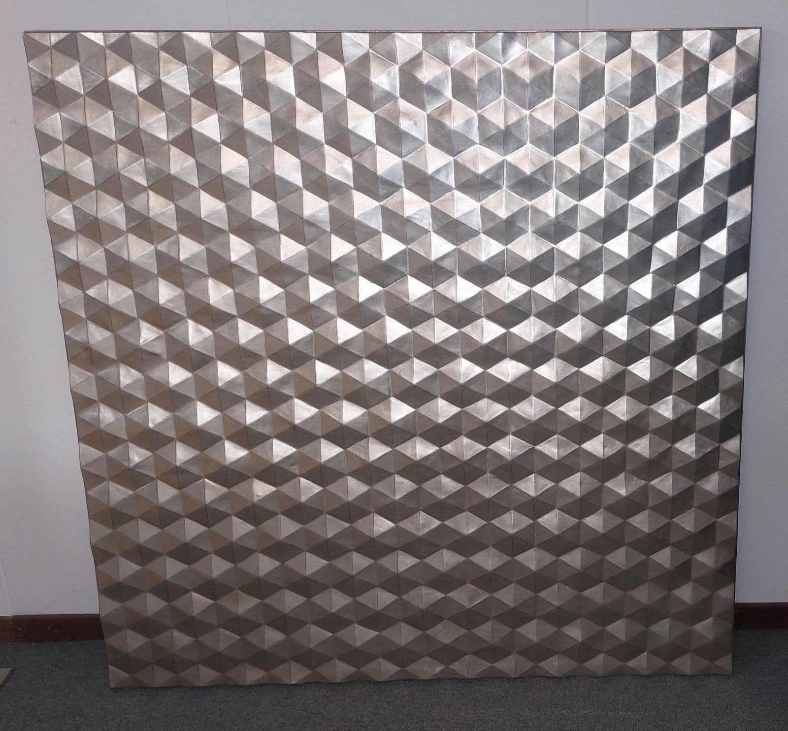 Lam Lee Muurkunst 122x122 cm - Modern 3D Design, Metaal, Wandsculptuur, 122 cm, Ophalen of Verzenden