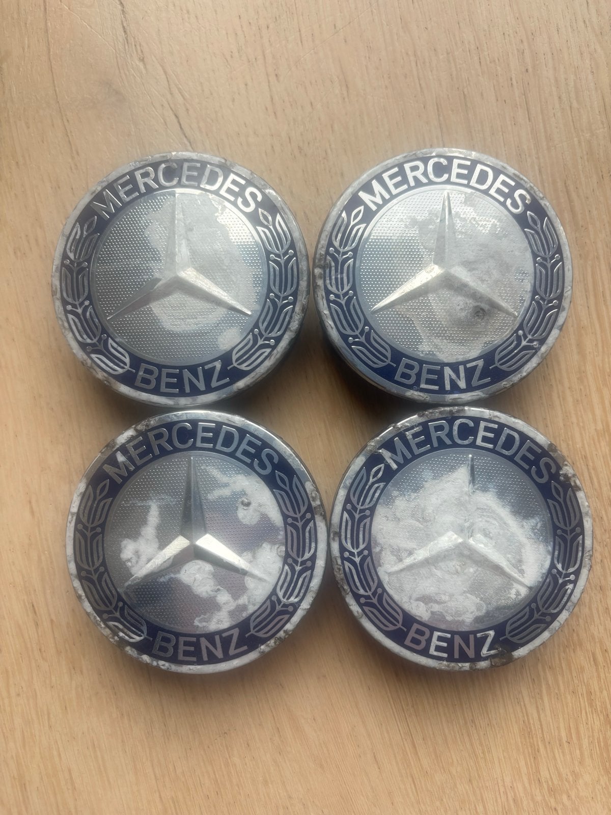 Gebruikte Originele Mercedes Wieldoppen / Naafdoppen (4 stuk, Ophalen of Verzenden, Gebruikt