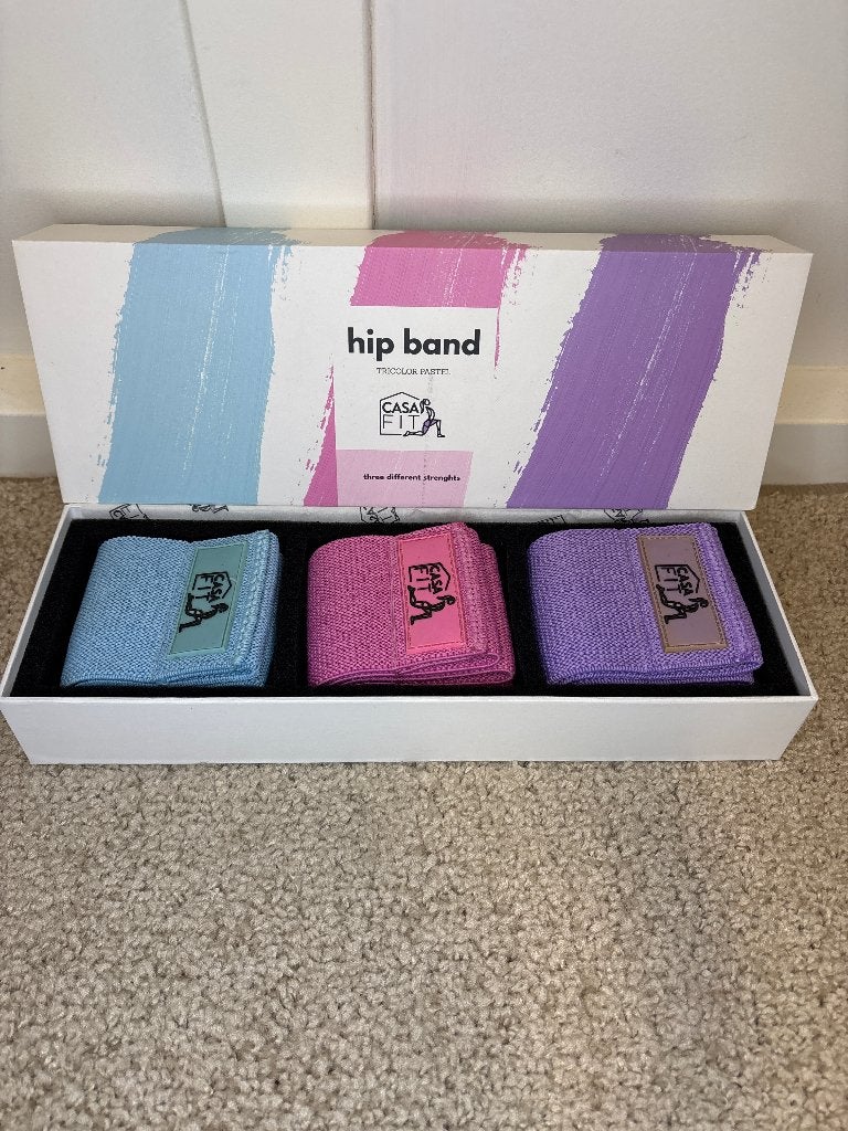 Casa Fit hip band set – tricolor pastel – nieuw in doos, Sport en Fitness, Fitnessmaterialen, Weerstandband, Verzenden, Nieuw