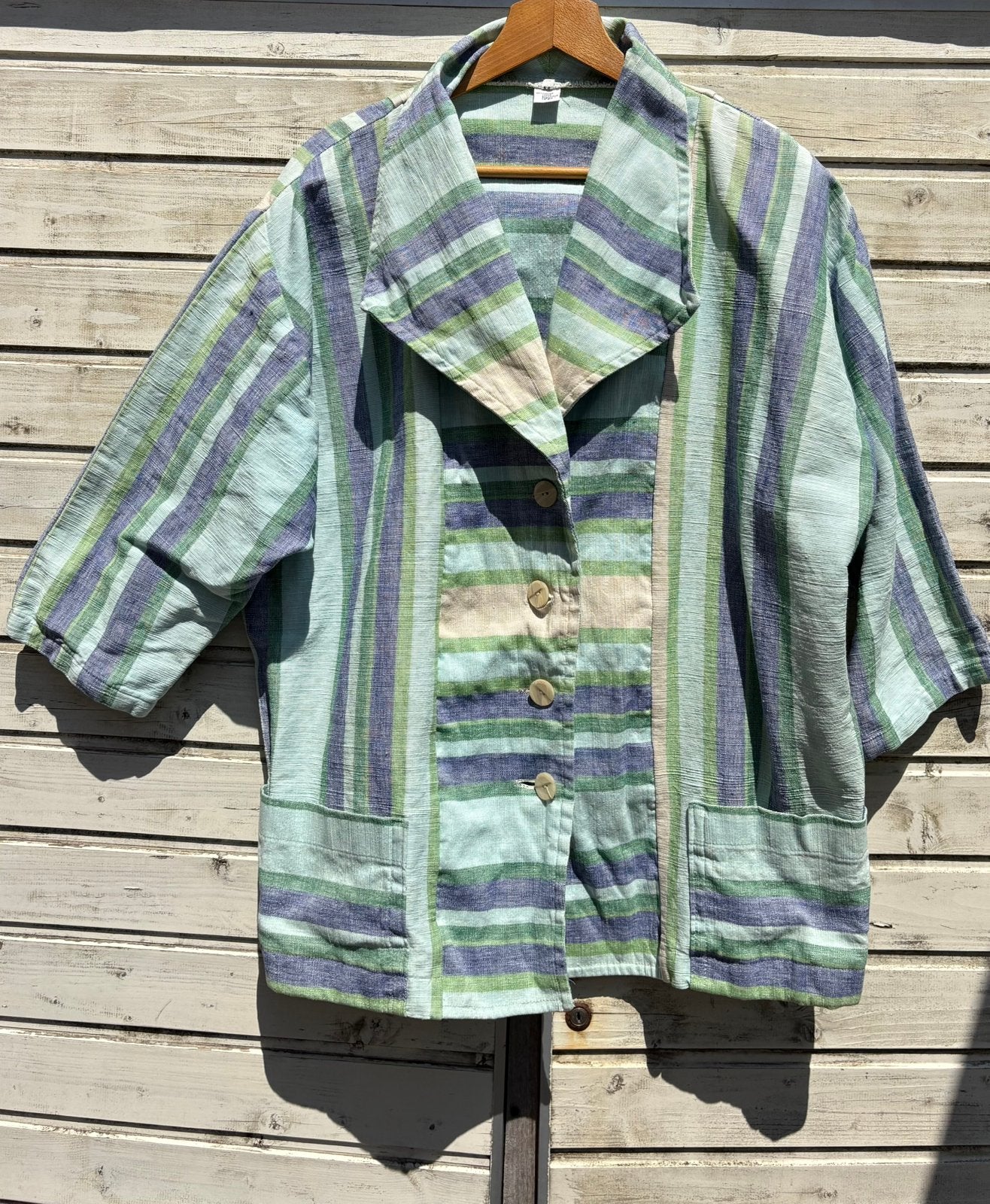 Vintage zomerjas van linnen maat 44-46, Ophalen of Verzenden, Zo goed als nieuw, Jas of Mantel