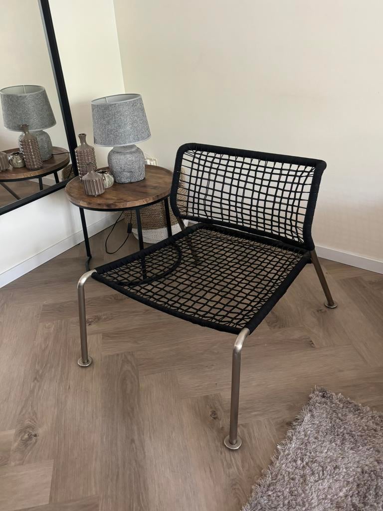 BoConcept design lounge stoel | Scandinavisch, Ophalen, Zwart, Zo goed als nieuw, Metaal
