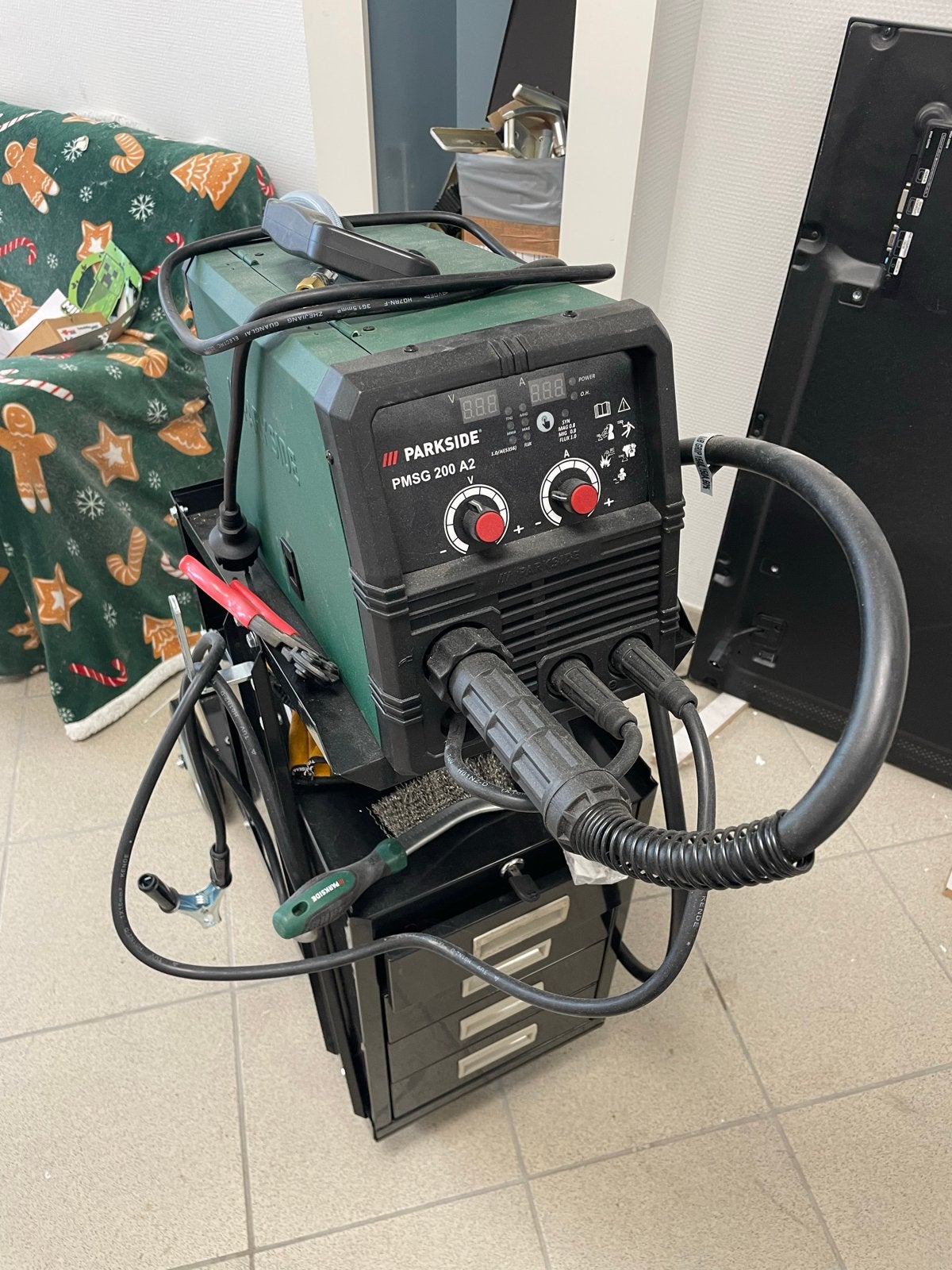 Parkside Lasapparaat PMSG 200 A2 met HBM Laskar en Accessoir, Doe-het-zelf en Verbouw, Ophalen, Nieuw, 150 tot 250 ampère, Inverter