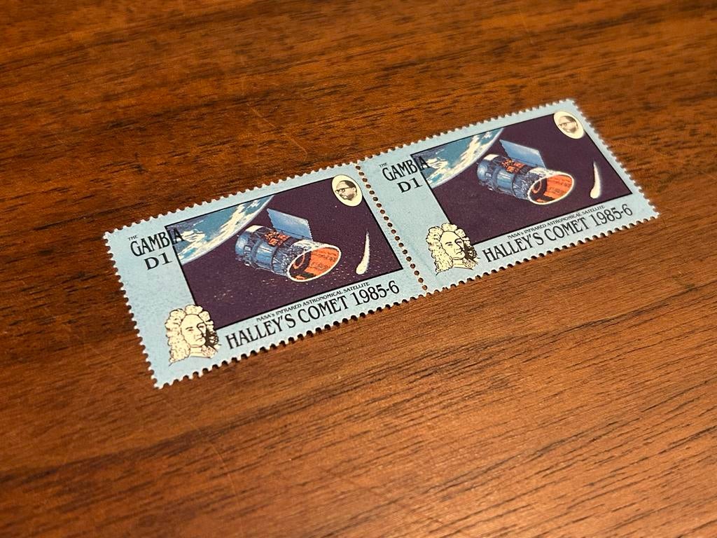 Gambia 1986 Halley's Komeet Postzegels (2 stuks) - Astronomi, Postzegels en Munten, Ophalen of Verzenden, Overige landen, Postfris