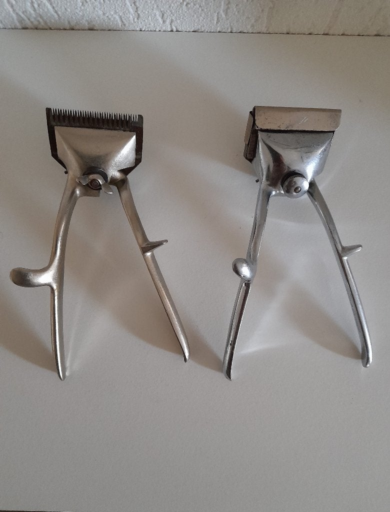 2 stuks oude vintage hand tondeuses., Ophalen, Gebruikt, Tondeuse