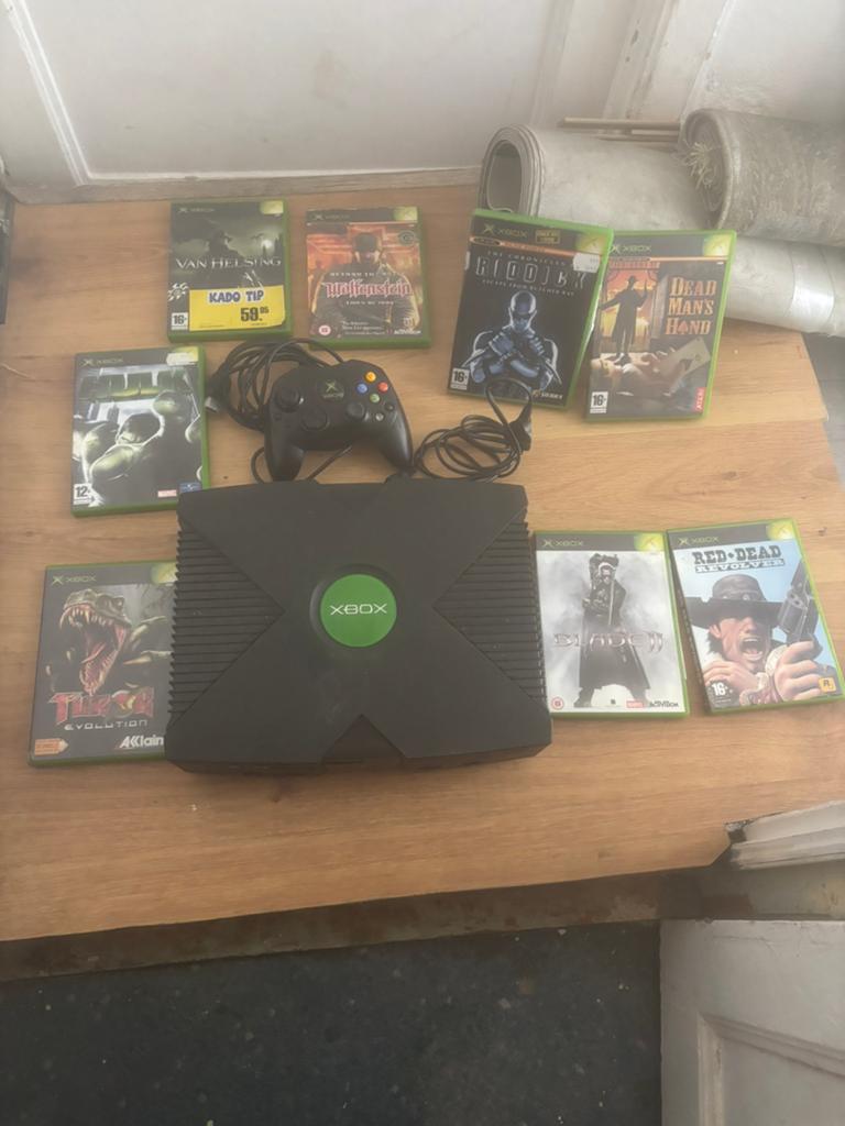 Originele Xbox met 7 games en controller, Ophalen, Gebruikt, Overige genres, 1 speler