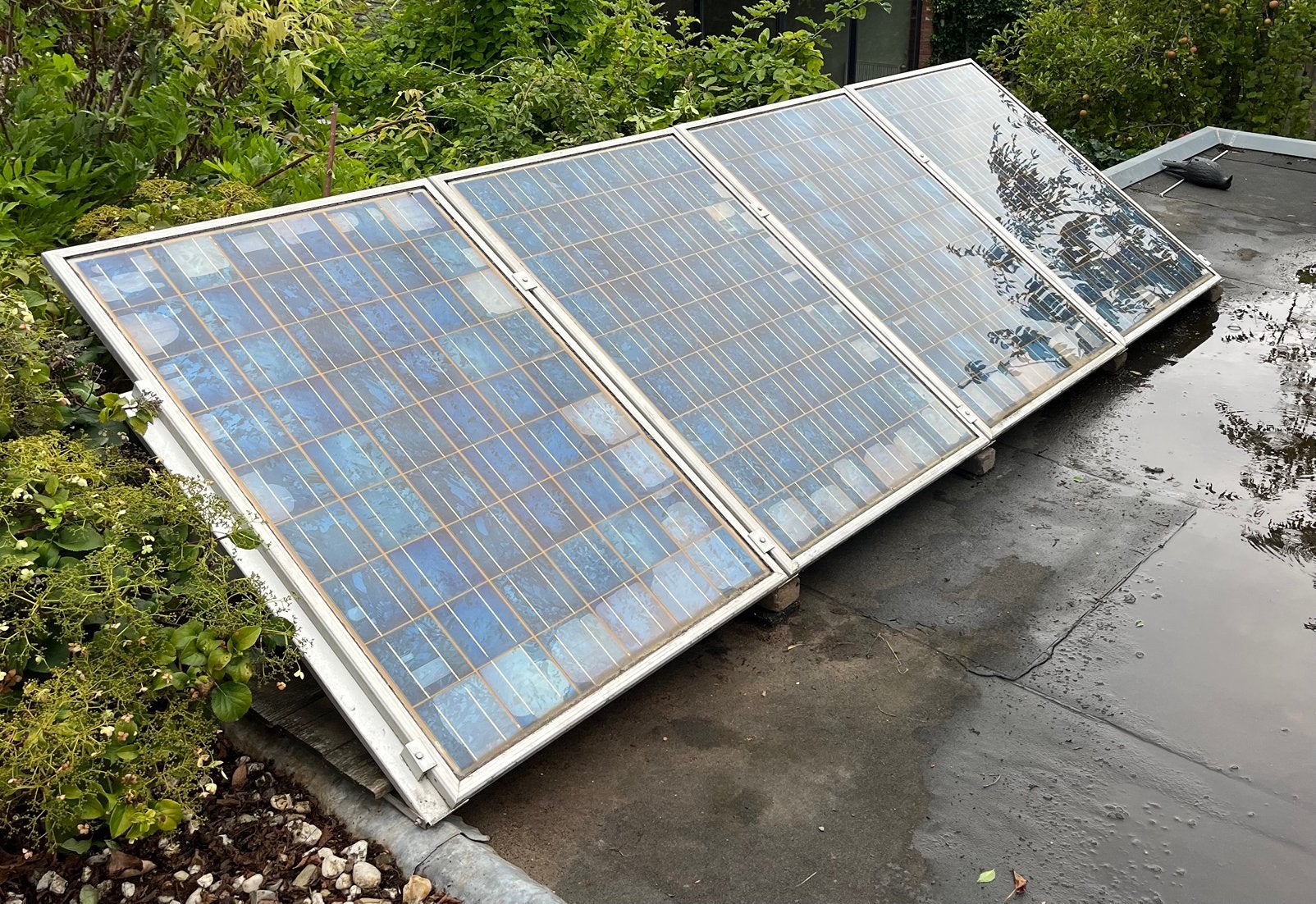 Zonnepanelen met soladin adapters 4stuks, Ophalen, Gebruikt, Overige typen