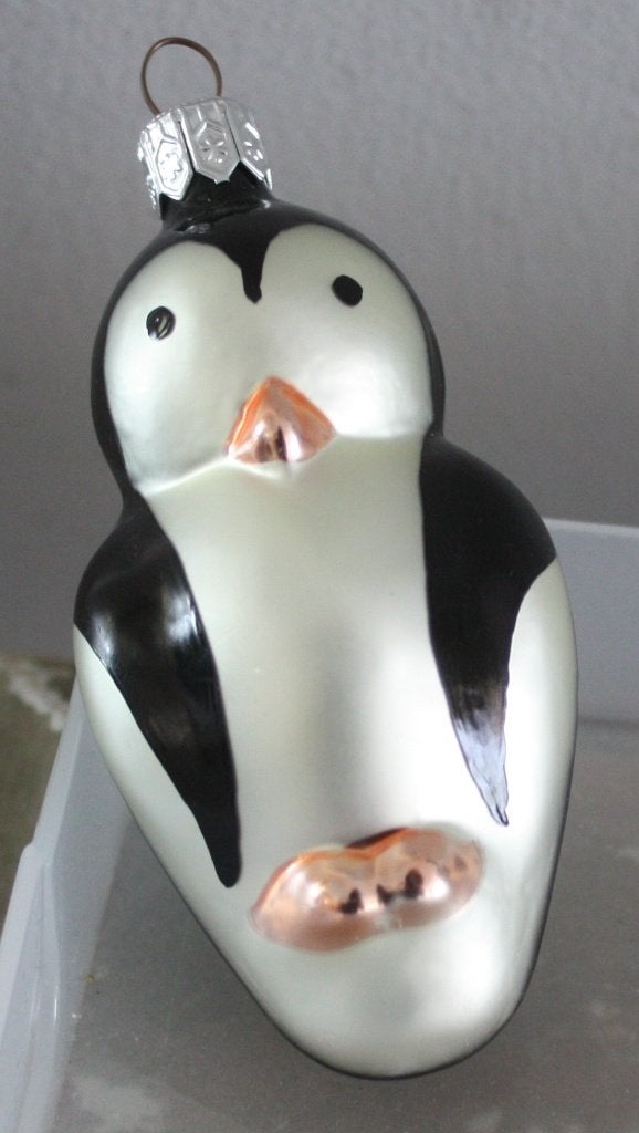 kerstbal glas pinguin, Diversen, Kerst, Ophalen of Verzenden, Gebruikt