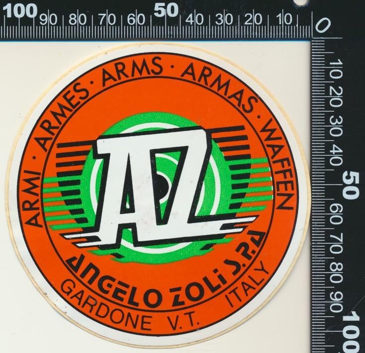 Sticker: Angelo Zoli - Gardone Italy, Ophalen of Verzenden, Zo goed als nieuw, Bedrijf of Vereniging