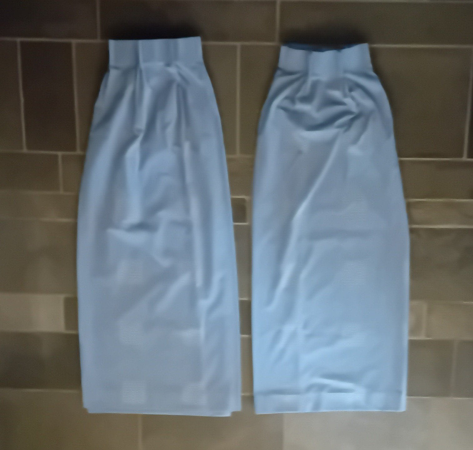 overgordijnen   blauw  -  grijs, Huis en Inrichting, Stoffering | Gordijnen en Lamellen, Ophalen, Met haken, 150 cm, Gebruikt