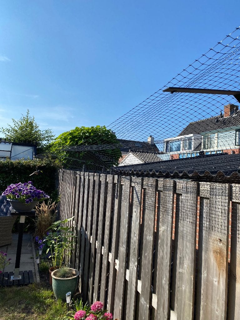 SPUUT kattengaas (15m) en 10 kattengaasbeugels, Ophalen, Gebruikt