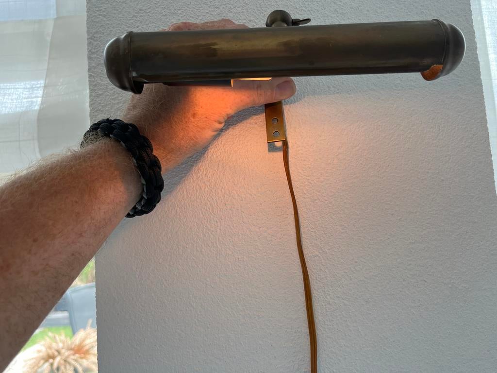 Klassieke messing schilderijverlichting, werkend, Ophalen of Verzenden