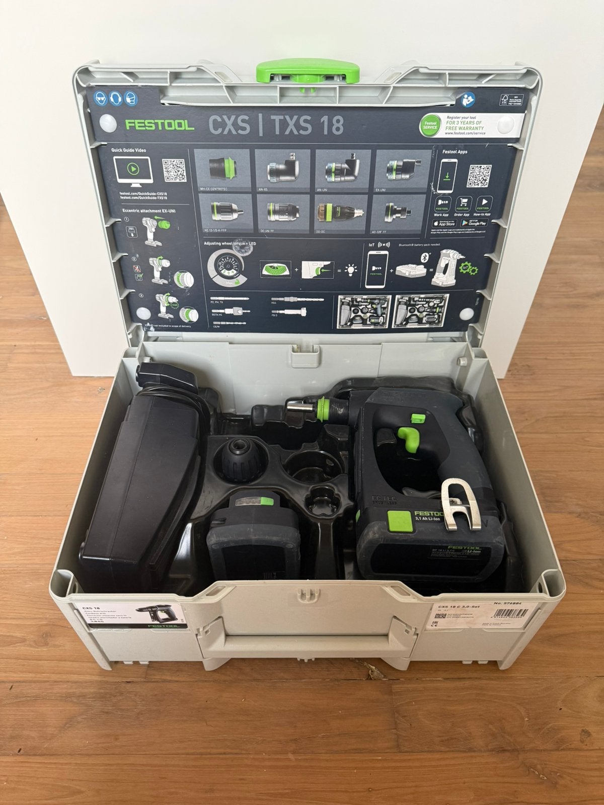 Festool CXS 18 3.0AH 2x en TCL6 lader, Ophalen, Zo goed als nieuw, Boor- en Schroefmachine