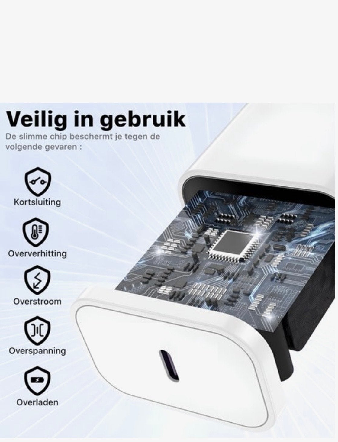 Foto 9 van 20W Snellader met USB-C Kabel - GaN Technologie
