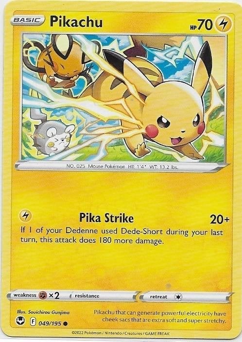 Silver Tempest,  Pikachu [common] 49/195, Verzenden, Nieuw, Losse kaart