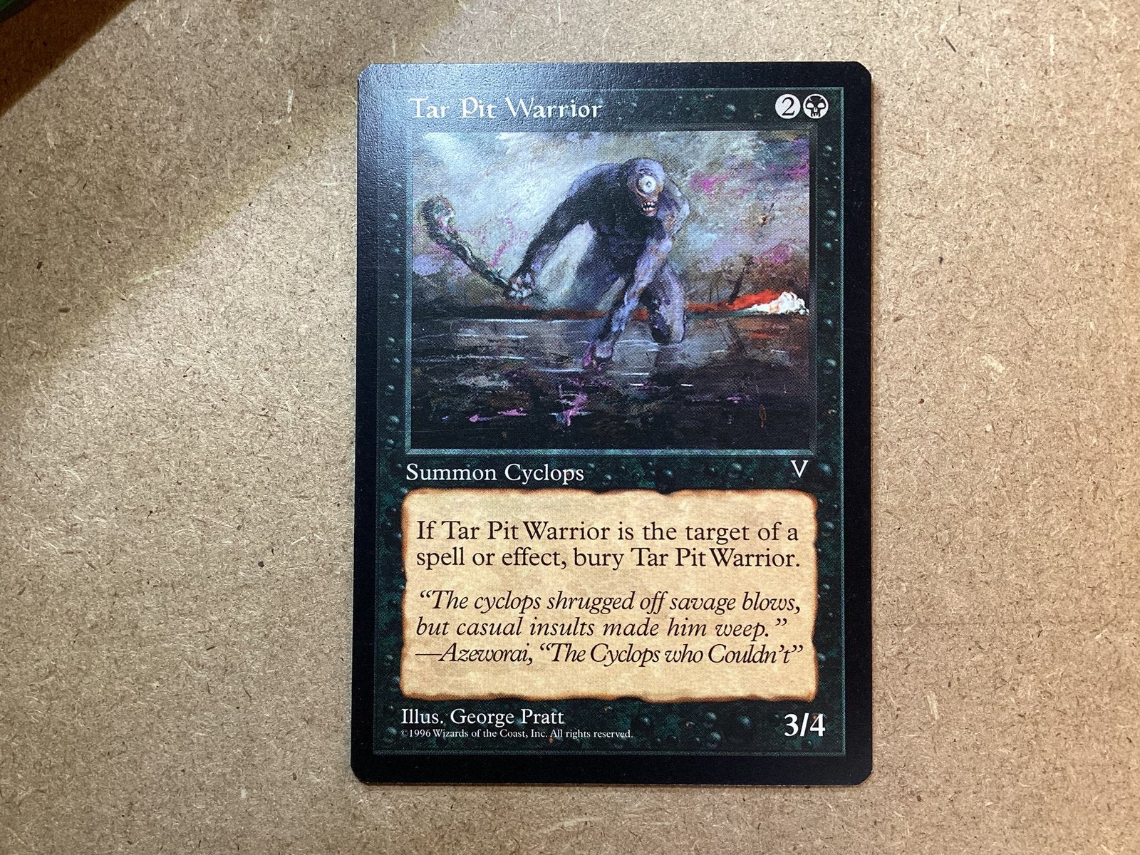 1x Tar Pit Warrior (Near Mint), Ophalen of Verzenden, Zo goed als nieuw, Losse kaart