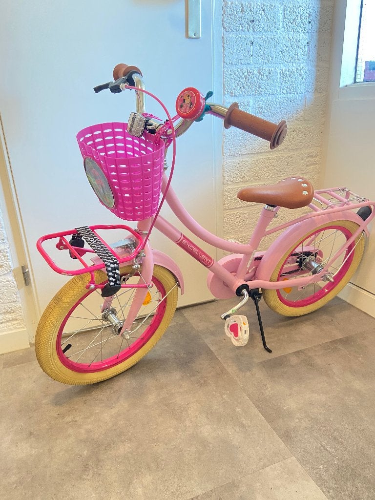 Kinderfiets Excellent 16 inch roze – zeer nette staat, Velgrem, Ophalen of Verzenden, 18 inch, Handrem