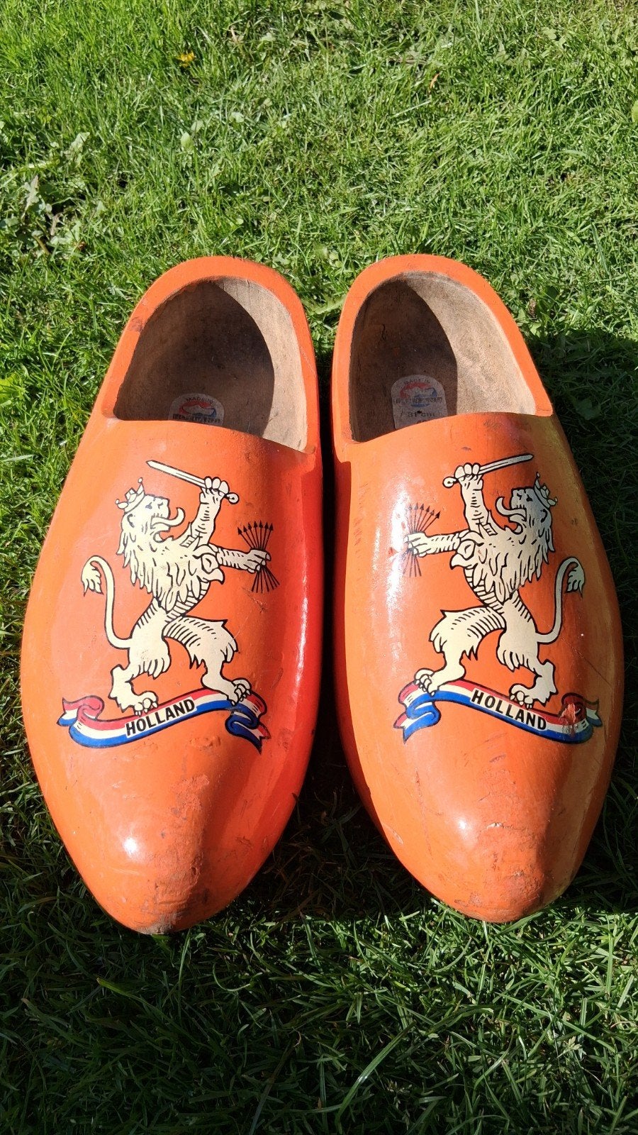 Houten oranje Holland klompen maat 48, Gebruikt, Dames, Schoenen, Ophalen of Verzenden