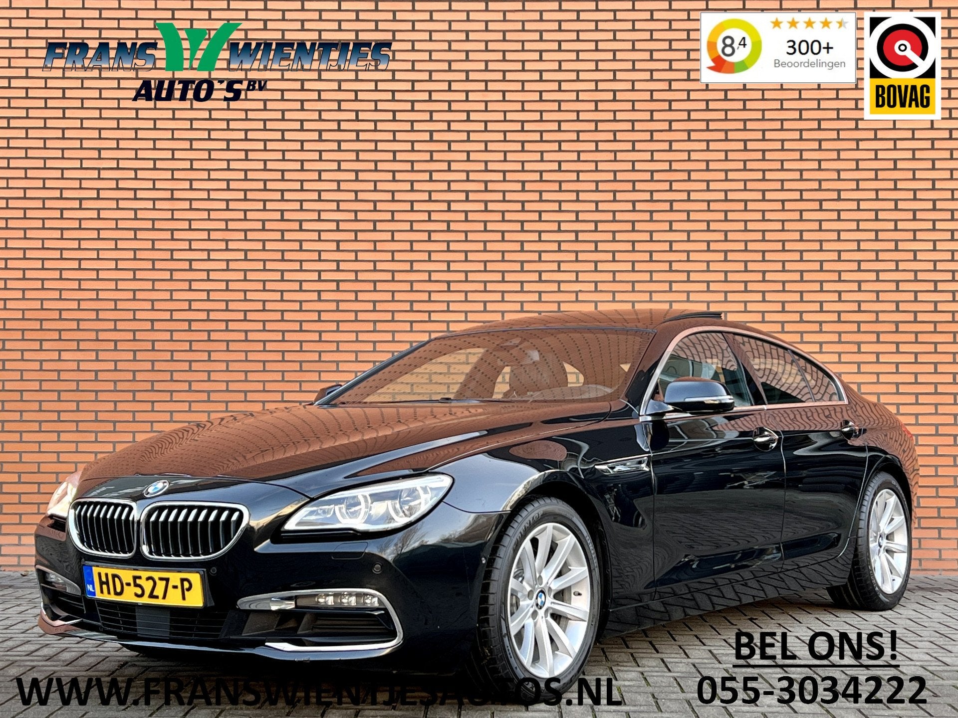 BMW 6 Serie Gran Coupé 640i High Executive | 320 PK! | Pano, Dealer onderhouden, Achterwielaandrijving, 320 pk, Zwart
