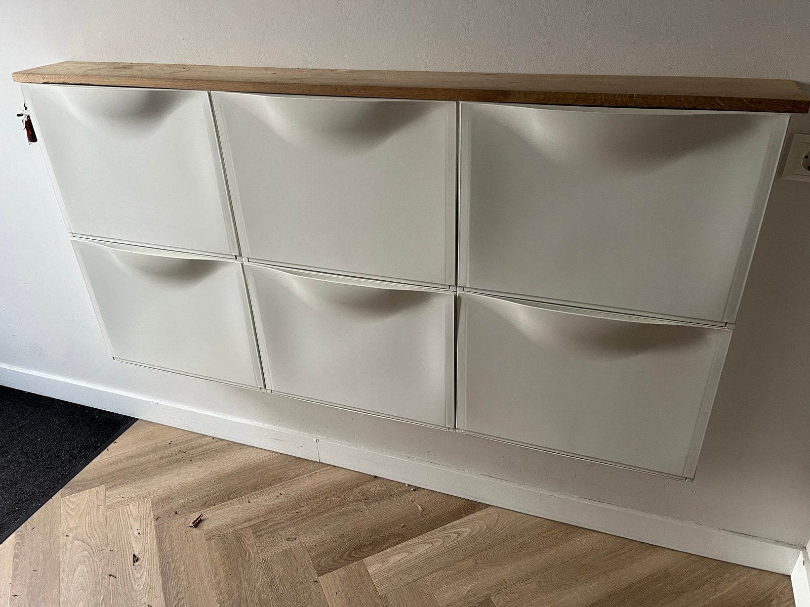 IKEA BISSA schoenenkast met houten blad, Ophalen, Gebruikt