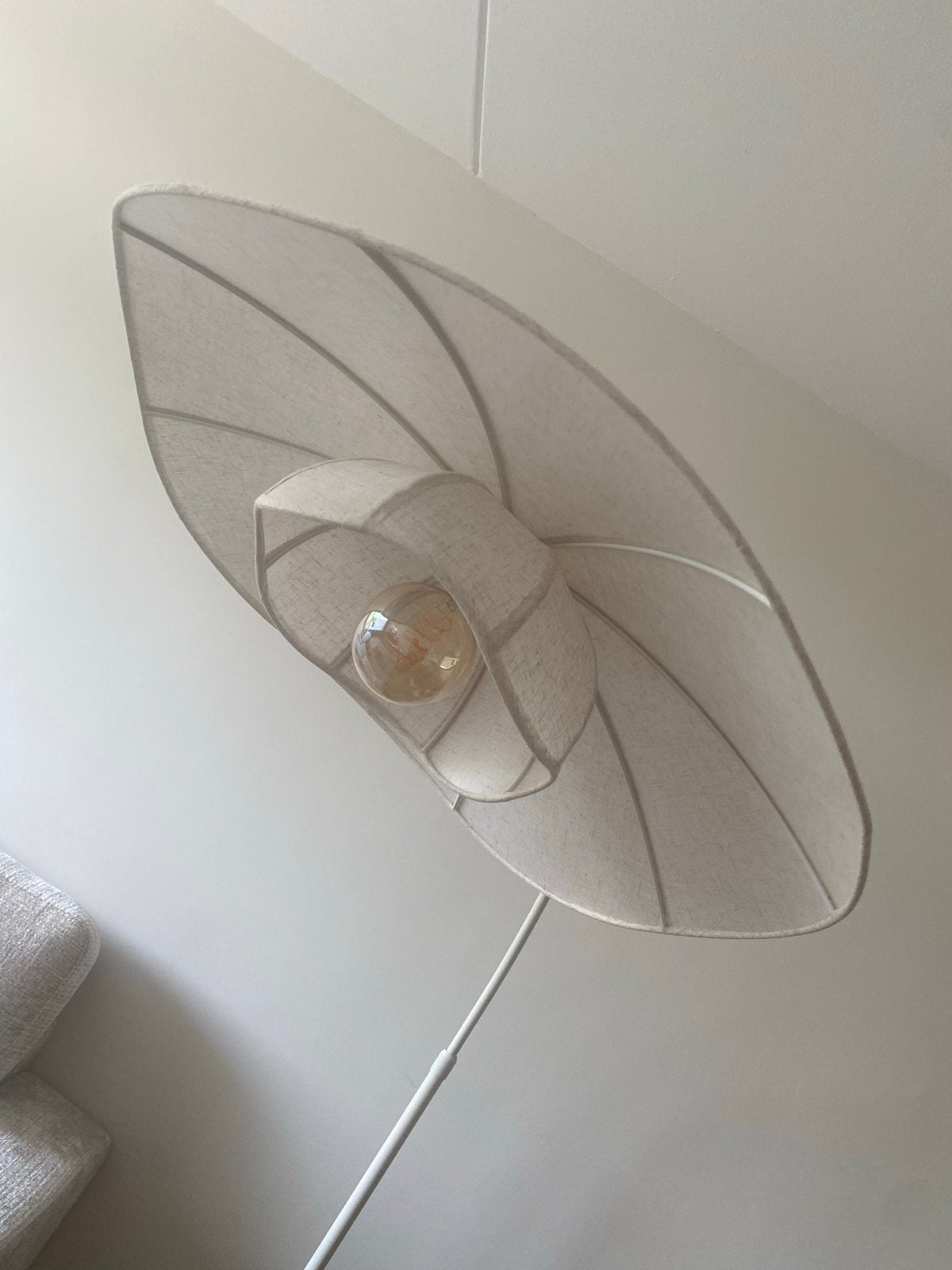Linnen Bloem Vloerlamp - Zo goed als nieuw, verstelbaar, Ophalen, Zo goed als nieuw, Textiel, 150 tot 200 cm