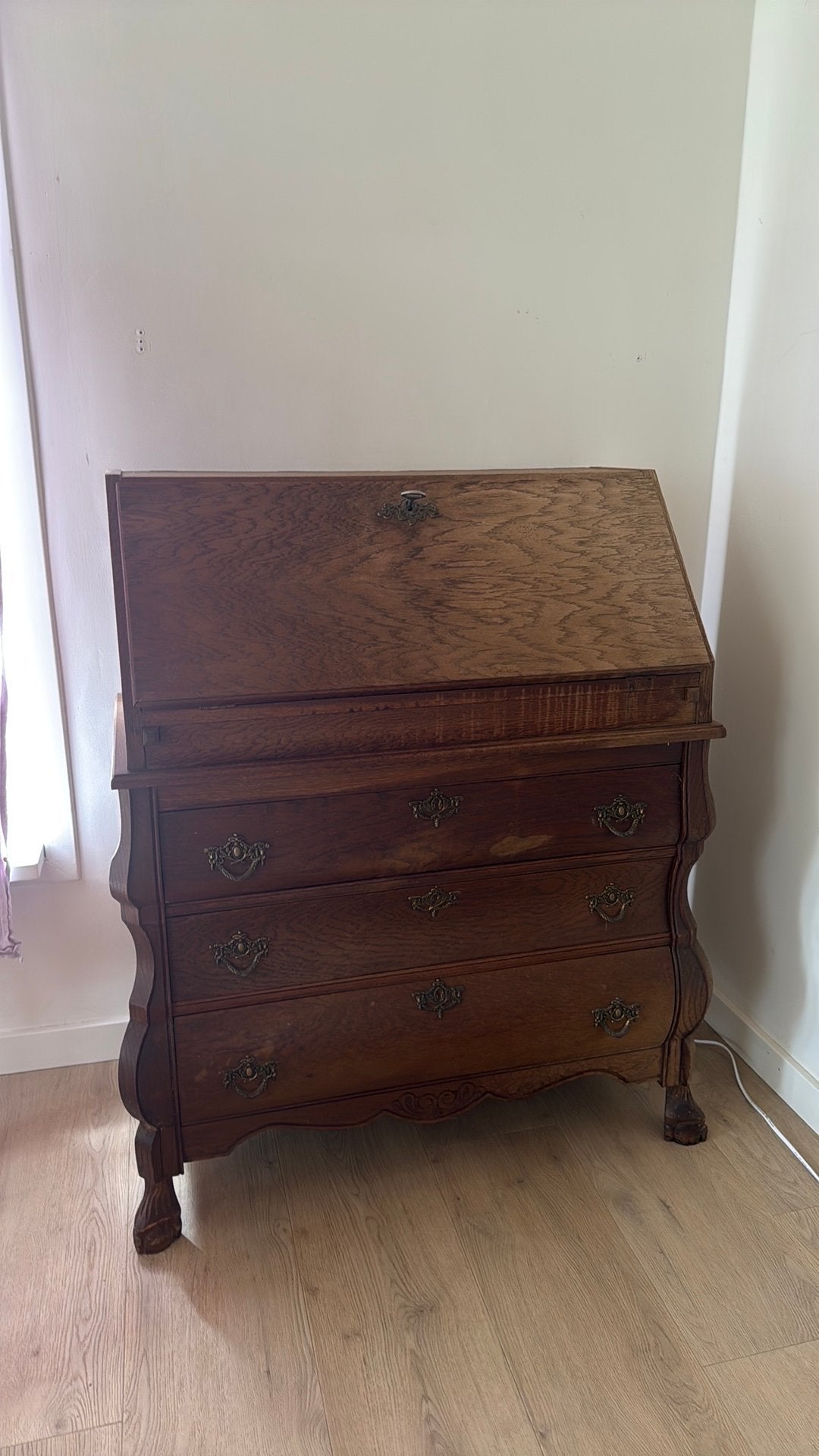 Brocante buikkast secretaire vintage bureau, Ophalen, Gebruikt