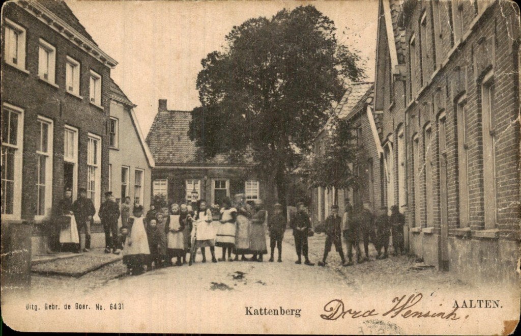Aalten - Kattenberg - Kinderen op straat, Verzamelen, Ophalen of Verzenden, Voor 1920, Gelopen, Gelderland