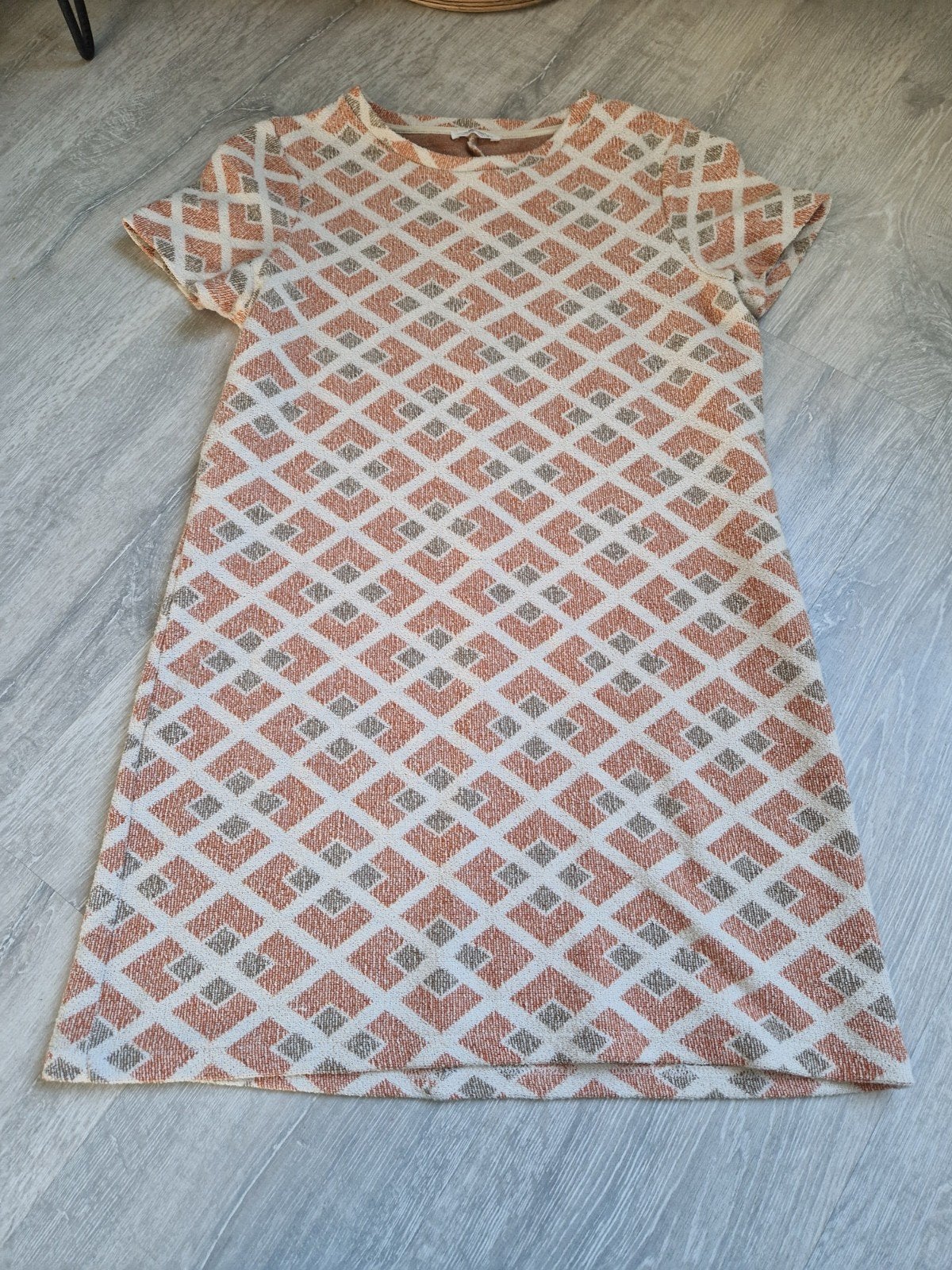 Zara Trafaluc Jurk met Geometrisch Patroon Maat S, Oranje, Maat 36 (S), Gedragen, Boven de knie