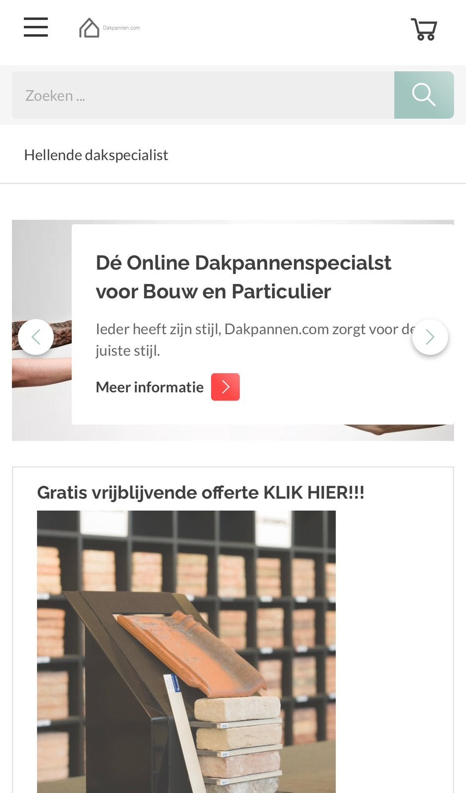 Te Huur: DAKPANNEN.COM | Complete Webshop + Wekelijkse Leads
