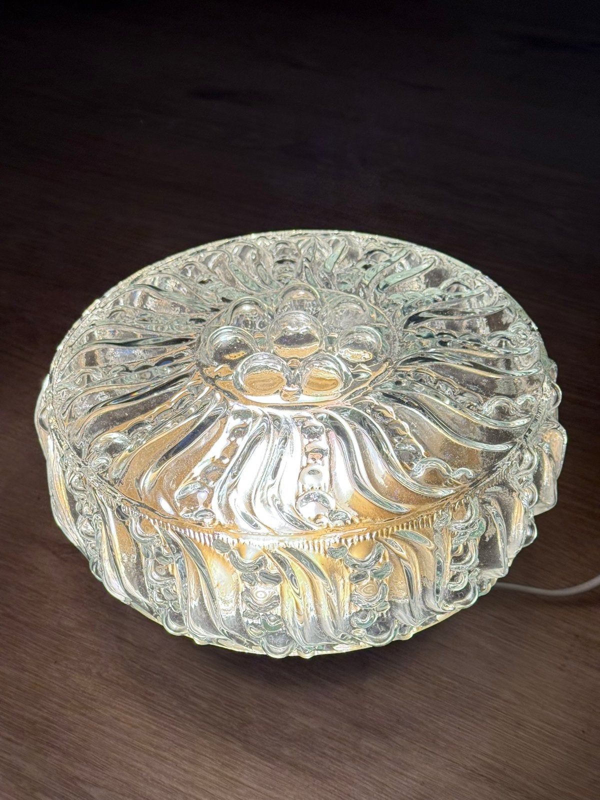 Plafond of wandlamp Mid Century Glashütte, Huis en Inrichting, Ophalen of Verzenden, Zo goed als nieuw, Glas