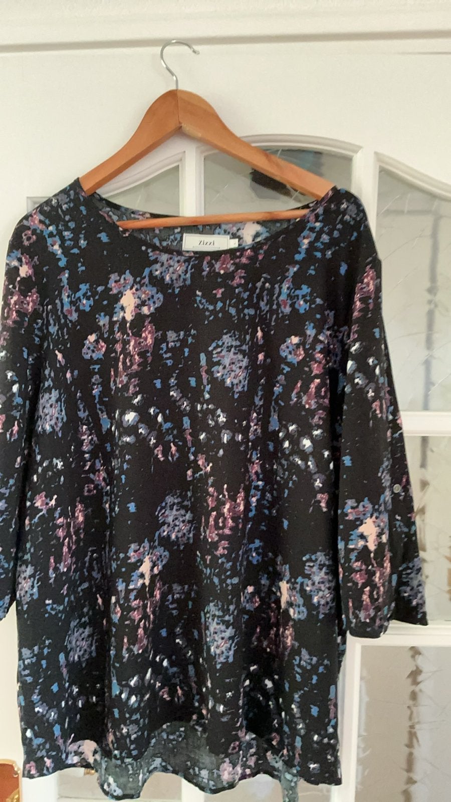 Zizzi blouse / tuniek maat 48 met leuke  print, Ophalen of Verzenden, Zo goed als nieuw, Zwart, Shirt of Top
