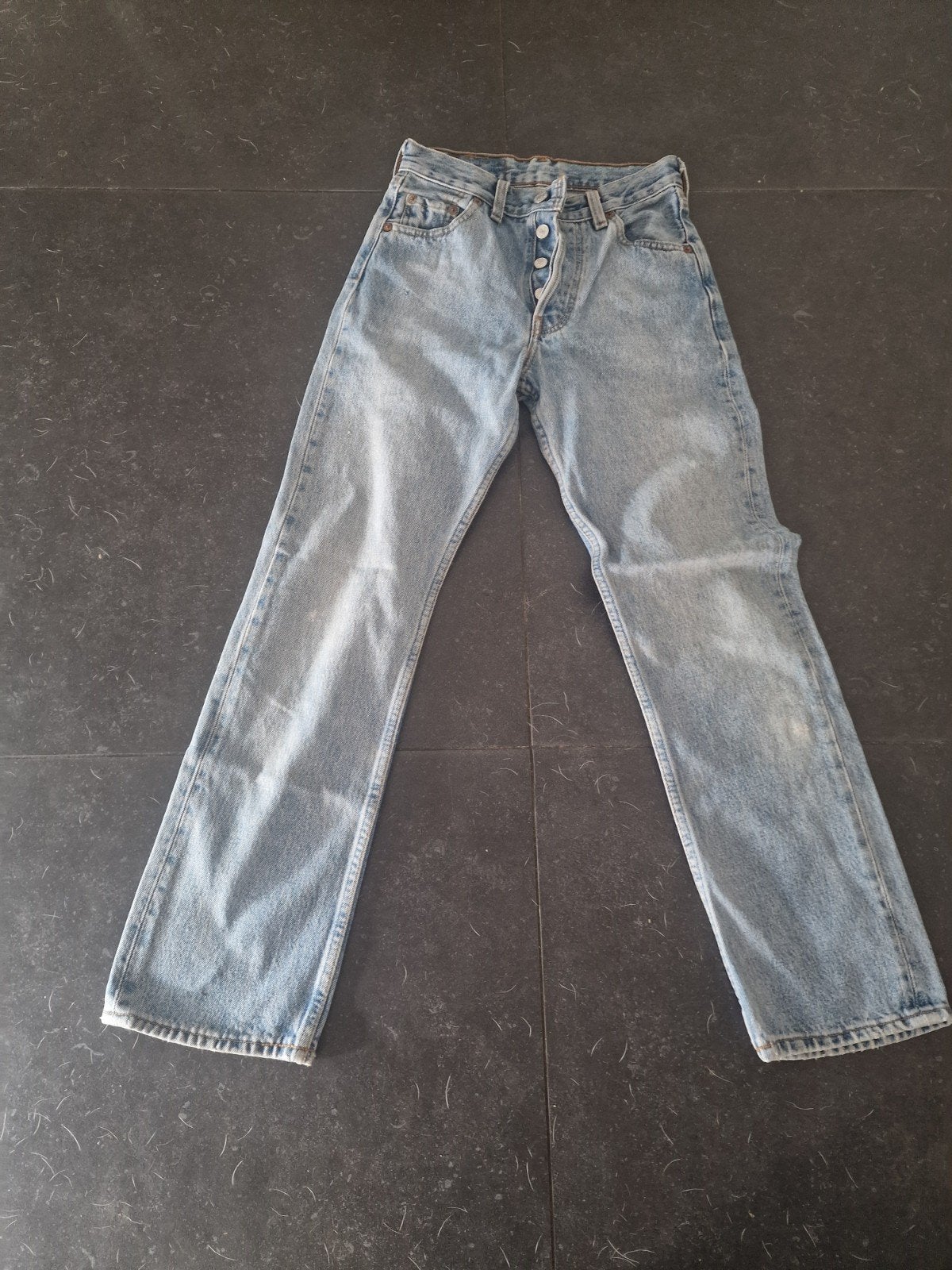Vintage Levi's 501 Jeans W25 L28 - Lichtblauw, Levi's, Blauw, W32 (confectie 46) of kleiner, Ophalen of Verzenden
