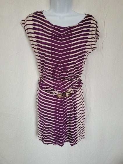 Leuke paars-witte jurk mt S/M, ., Paars, Ophalen of Verzenden, Zo goed als nieuw