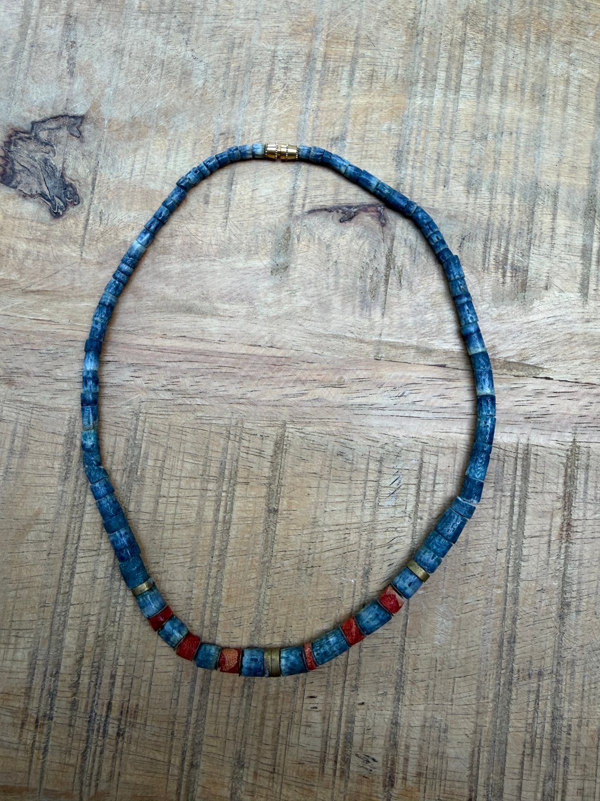 Unieke Herenketting, Ophalen of Verzenden, Gebruikt, Blauw, Overige materialen