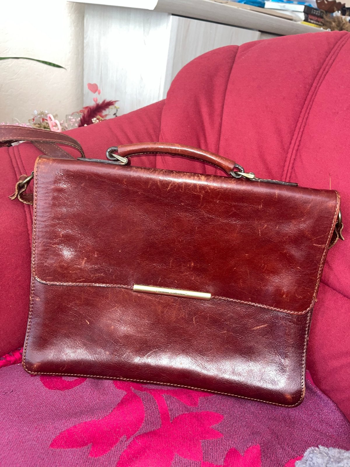 Chestnut Collection Leren Laptoptas met Vakken, Ophalen of Verzenden, Gebruikt, Bruin, Overige typen