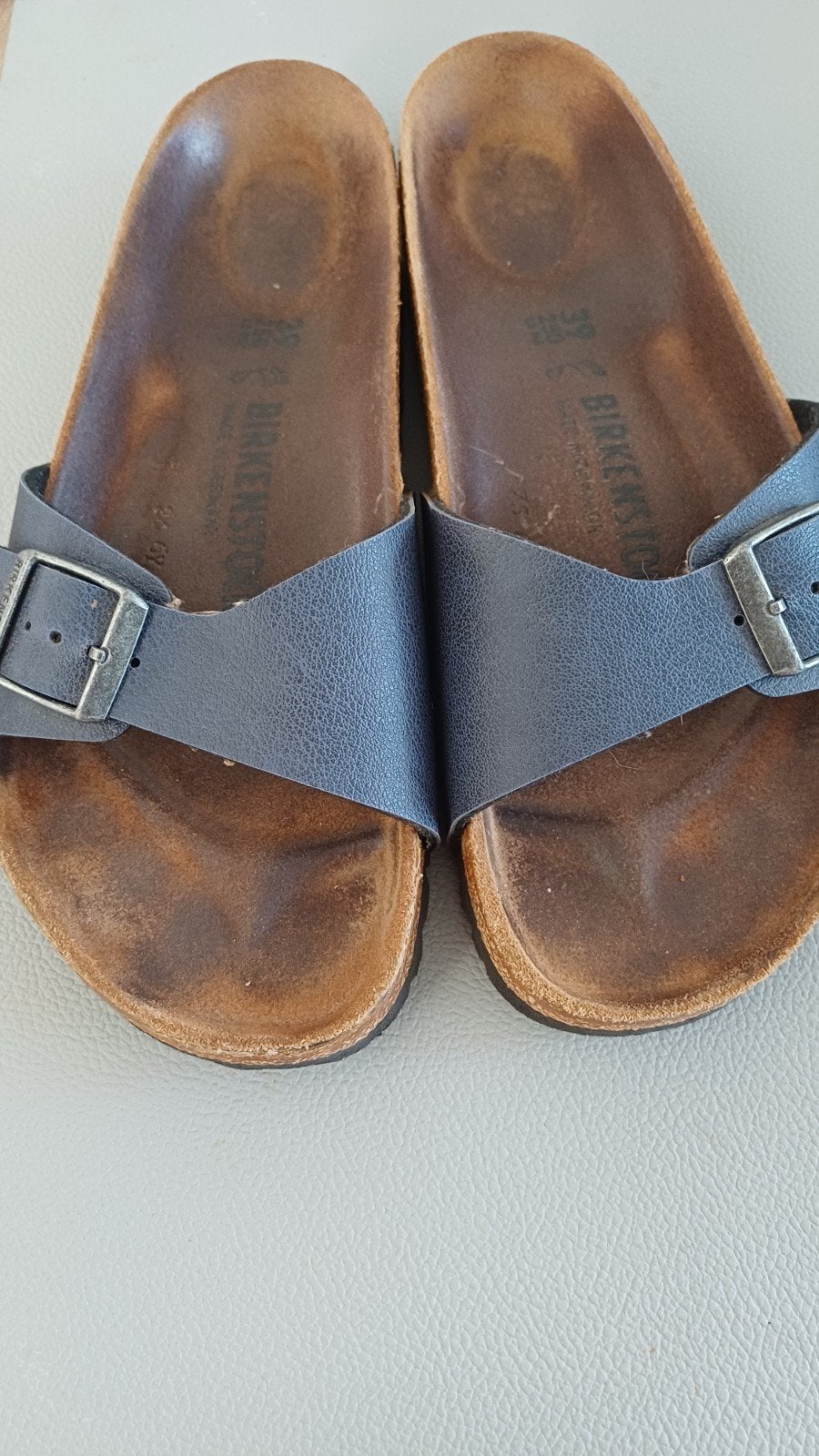 Birkenstock  Madrid maat 39, Kleding | Dames, Schoenen, Slippers, Blauw, Ophalen of Verzenden, Gedragen
