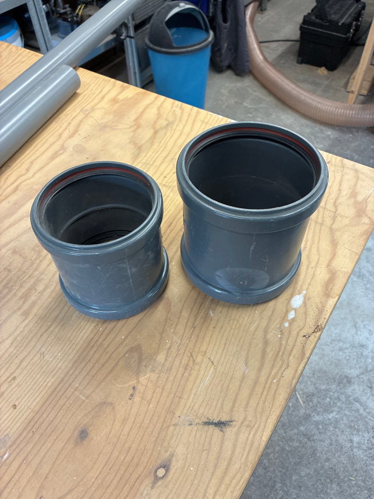 Schuifmof 125 mm en mof 110mm, Ophalen, Afvoer, Gebruikt, Pvc