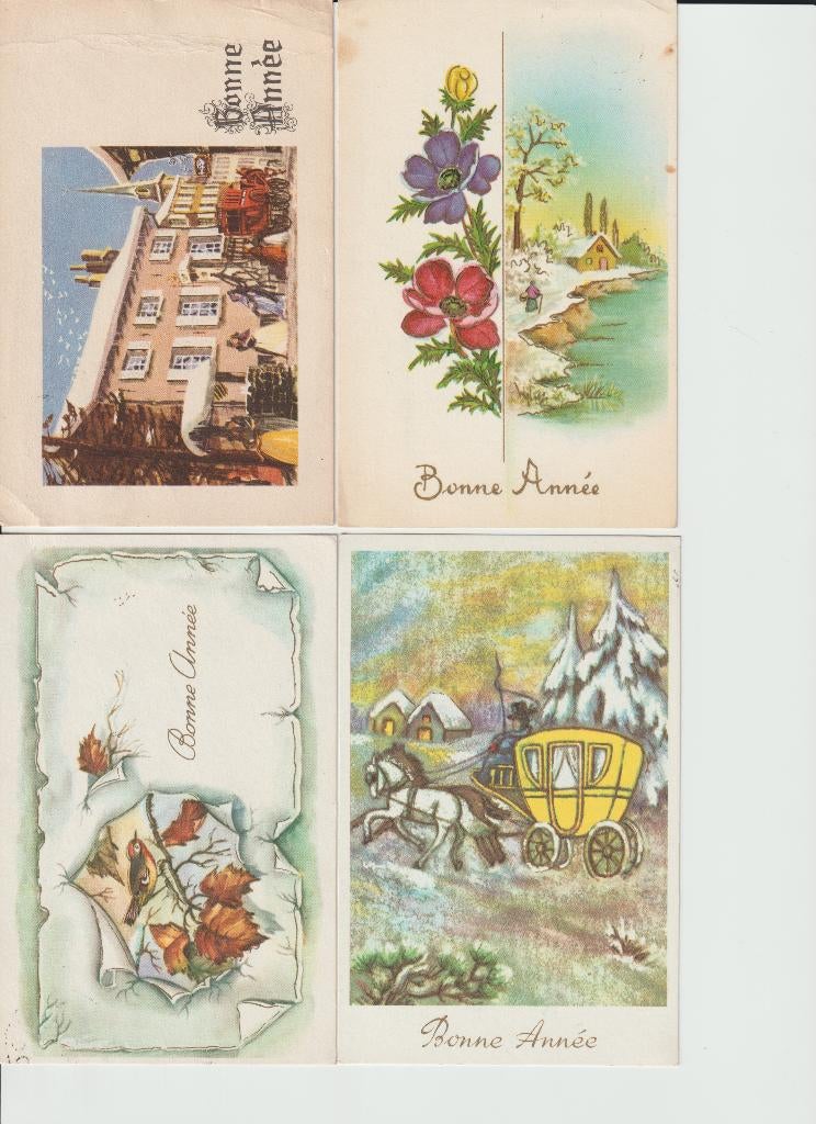 LOT 001: Oude wenskaarten, Verzamelen, Ansichtkaarten | Themakaarten, 1940 tot 1960, Overige thema's, Ophalen