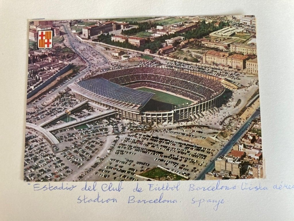 Vintage FC Barcelona Camp Nou Ansichtkaart, Verzenden, Gebruikt, Buitenlandse clubs, Poster, Plaatje of Sticker