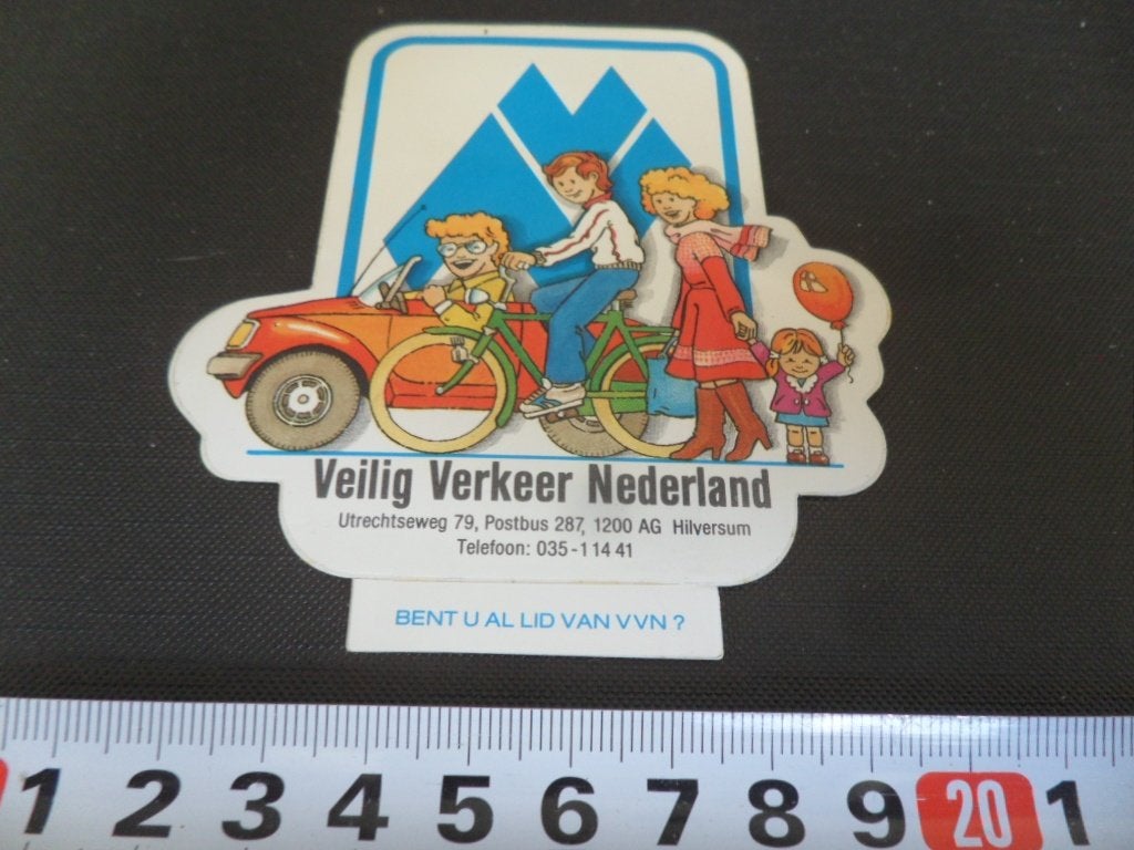 sticker VVN veilig verkeer auto fiets voetganger ballon logo, Ophalen of Verzenden, Zo goed als nieuw