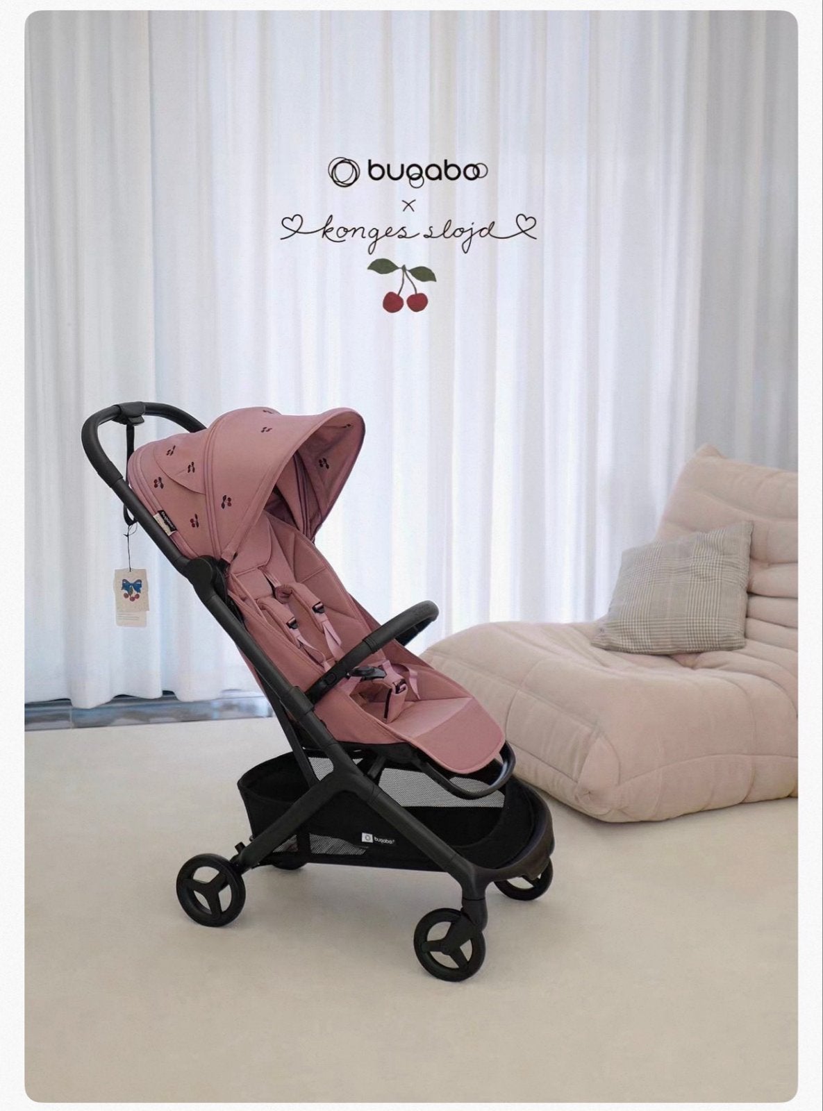 Gezocht Bugaboo x Konges Sløjd kinderwagen - Roze, Ophalen of Verzenden, Zo goed als nieuw, Verstelbare rugleuning