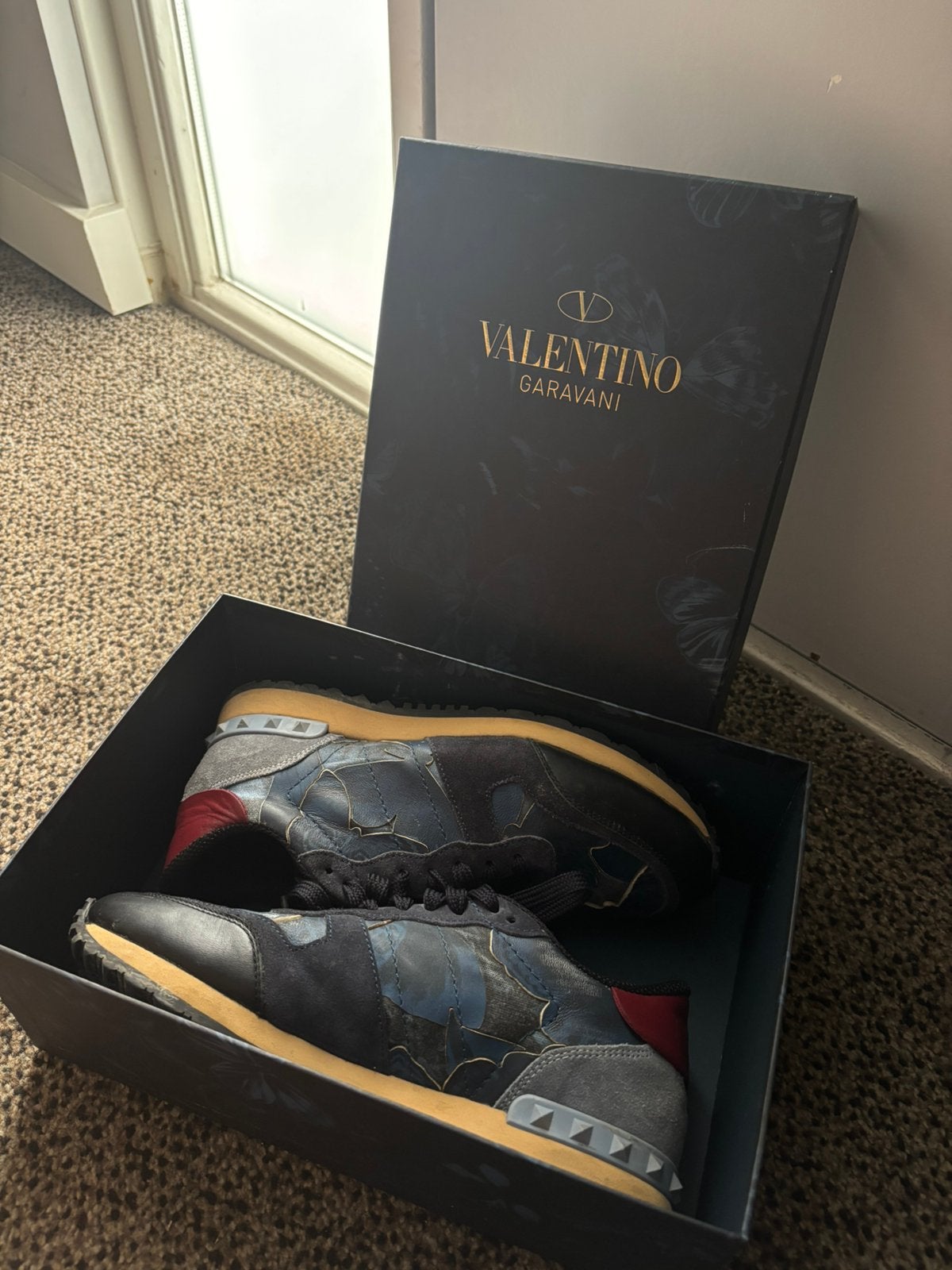 Rockrunner butterfly marine valentino sneakers maat 38, Ophalen, Overige kleuren, Sneakers of Gympen, Gedragen