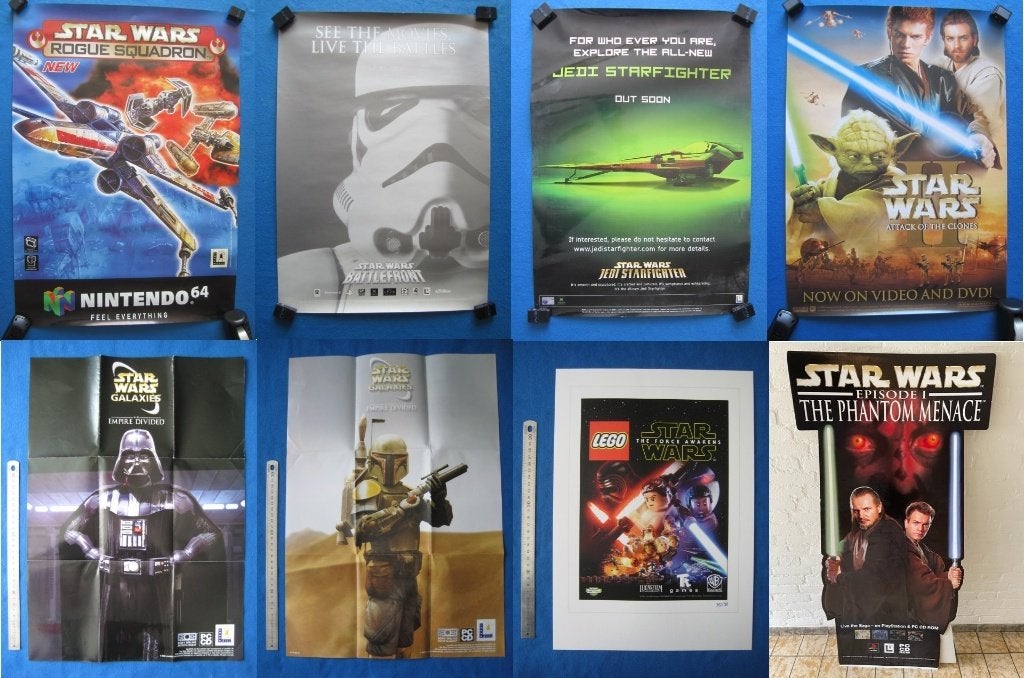 Game Poster of Standee Plaat Star Wars (ook vintage reclame), Ophalen of Verzenden, Zo goed als nieuw, A1 t/m A3, Reclame