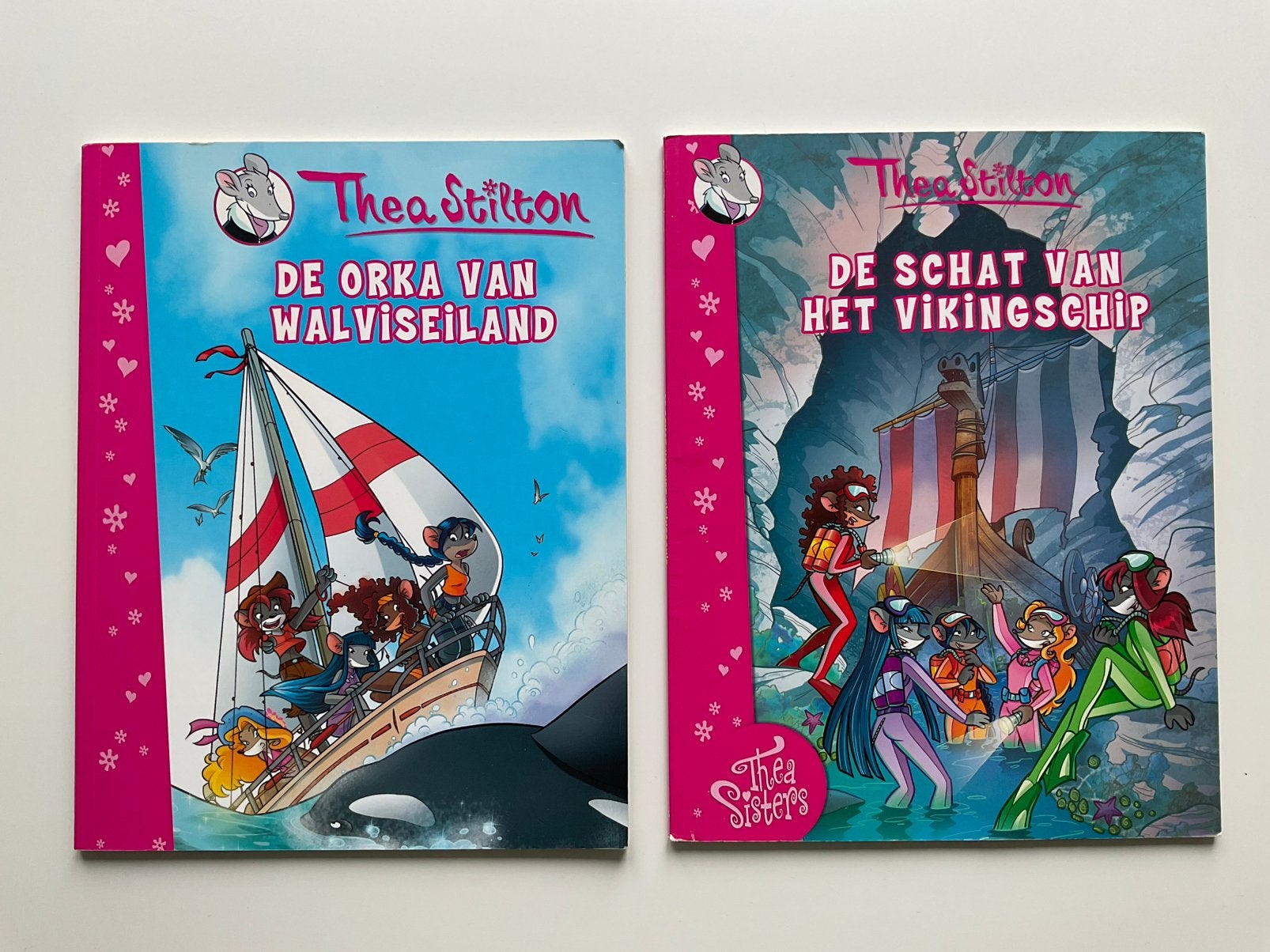 2 Thea Stilton stripboeken, Boeken, Meerdere stripboeken, Ophalen of Verzenden, Zo goed als nieuw
