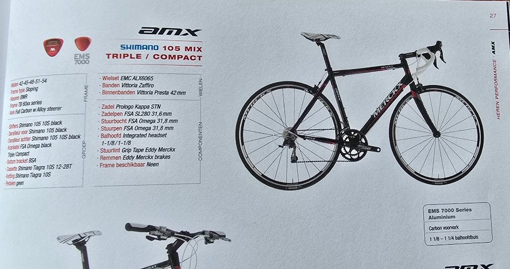 Racefiets Eddie Merckx, Fietsen en Brommers, Fietsen | Racefietsen, 28 inch, Gebruikt, Aluminium, Meer dan 20 versnellingen