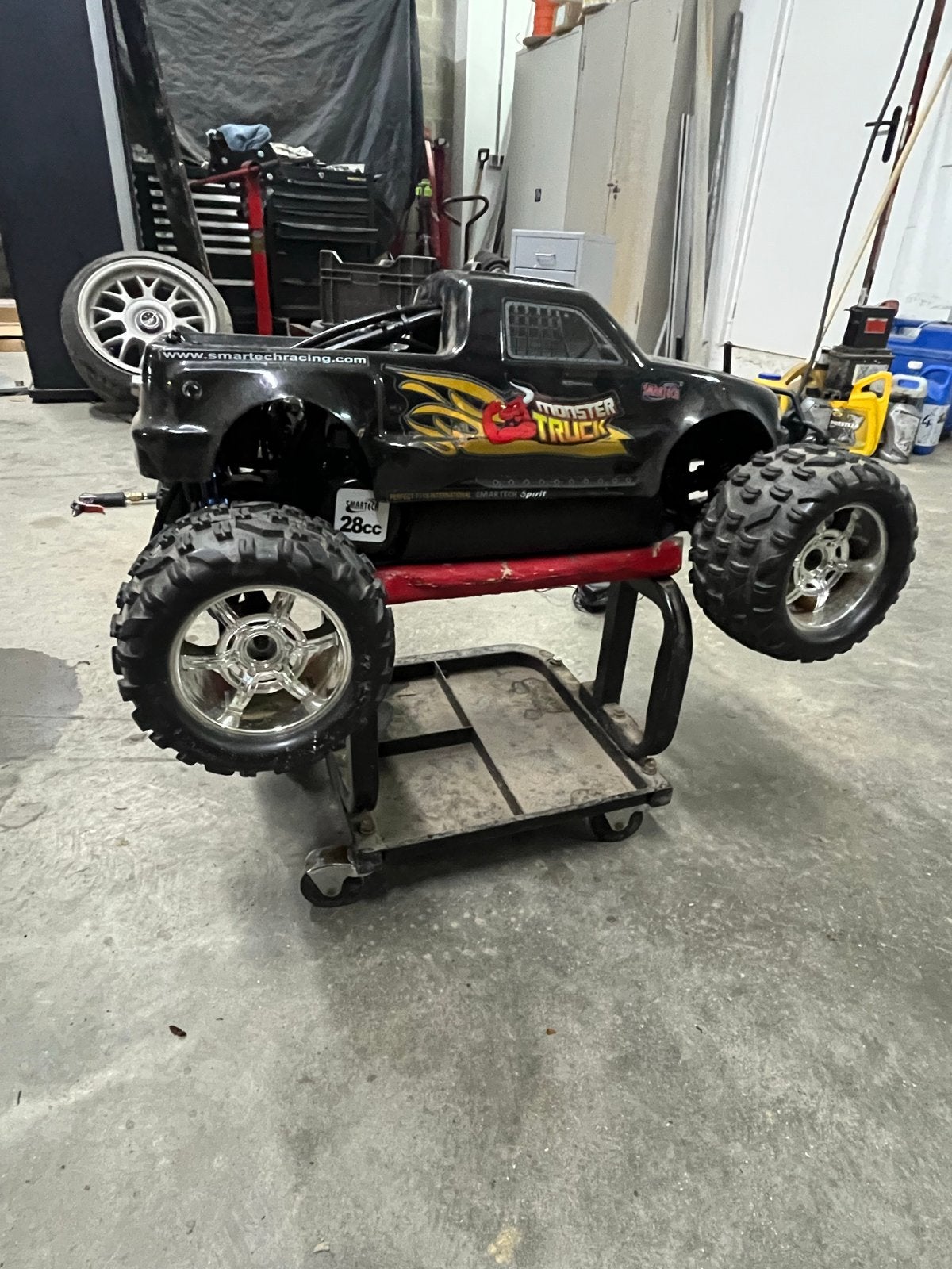 Smatech Racing Monster Truck 28cc Benzine RC Auto, Benzine, Gebruikt, Auto offroad, Ophalen of Verzenden