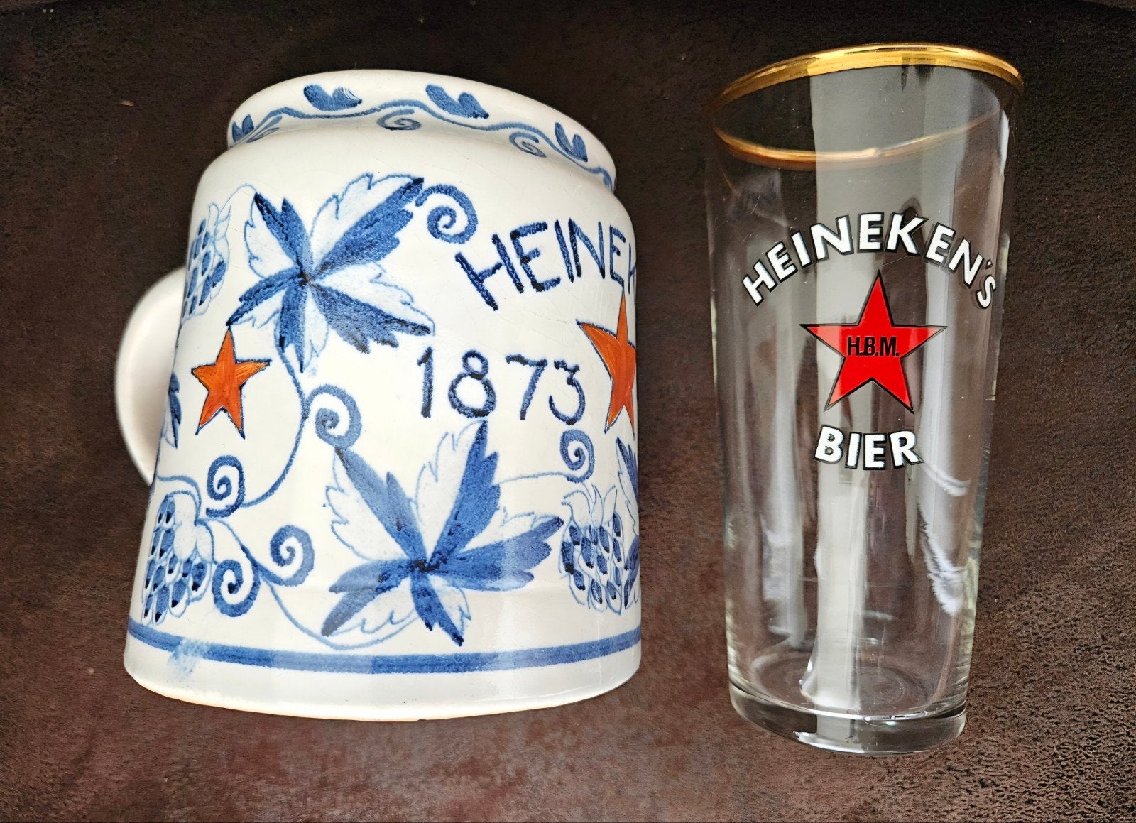 Heineken bierglas & bierpul., Verzamelen, Biermerken, Ophalen, Zo goed als nieuw, Glas of Glazen, Heineken