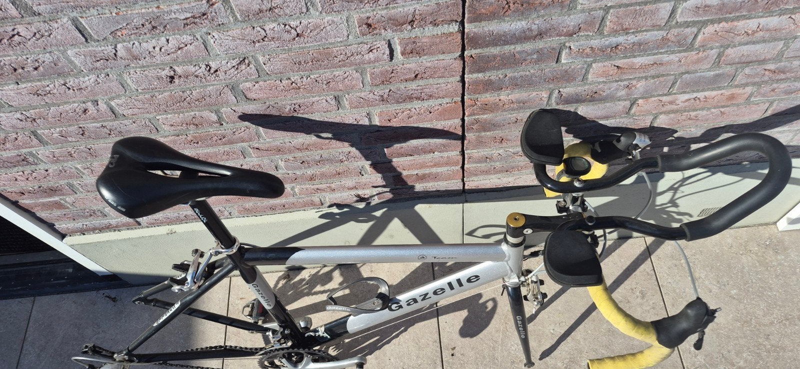 te koop :zeer net racefiets frame 50 inch met beugel en zade, Ophalen, Frame, Zo goed als nieuw, Aluminium