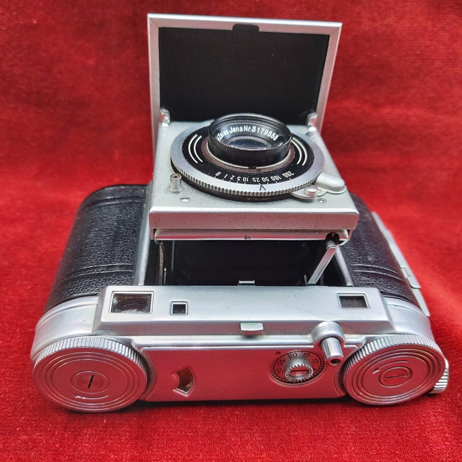 Super Dollina II met Carl Zeiss Jena Tessar 2.8/50 objectief, Ophalen of Verzenden, Gebruikt, Compact, Overige Merken